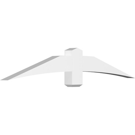 Ekena Millwork Bellingham Architectural Grade PVC Gable Bracket, 72"W x 12"H x 4"D x 6"F, 4/12 Pitch GBP072X12X0406BEL00